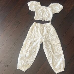 White 2 piece Zara set girls